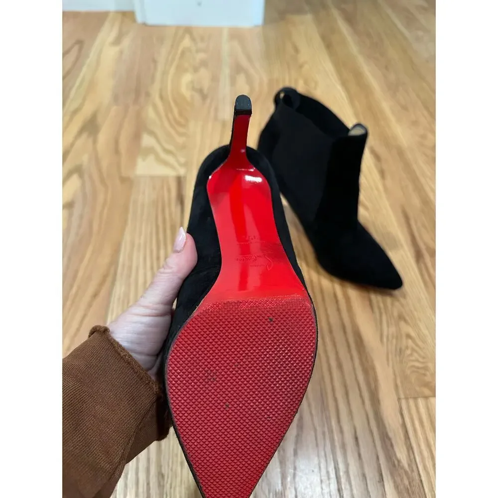 Christian Louboutin Black Suede Ankle Boots - Picture 6 of 16